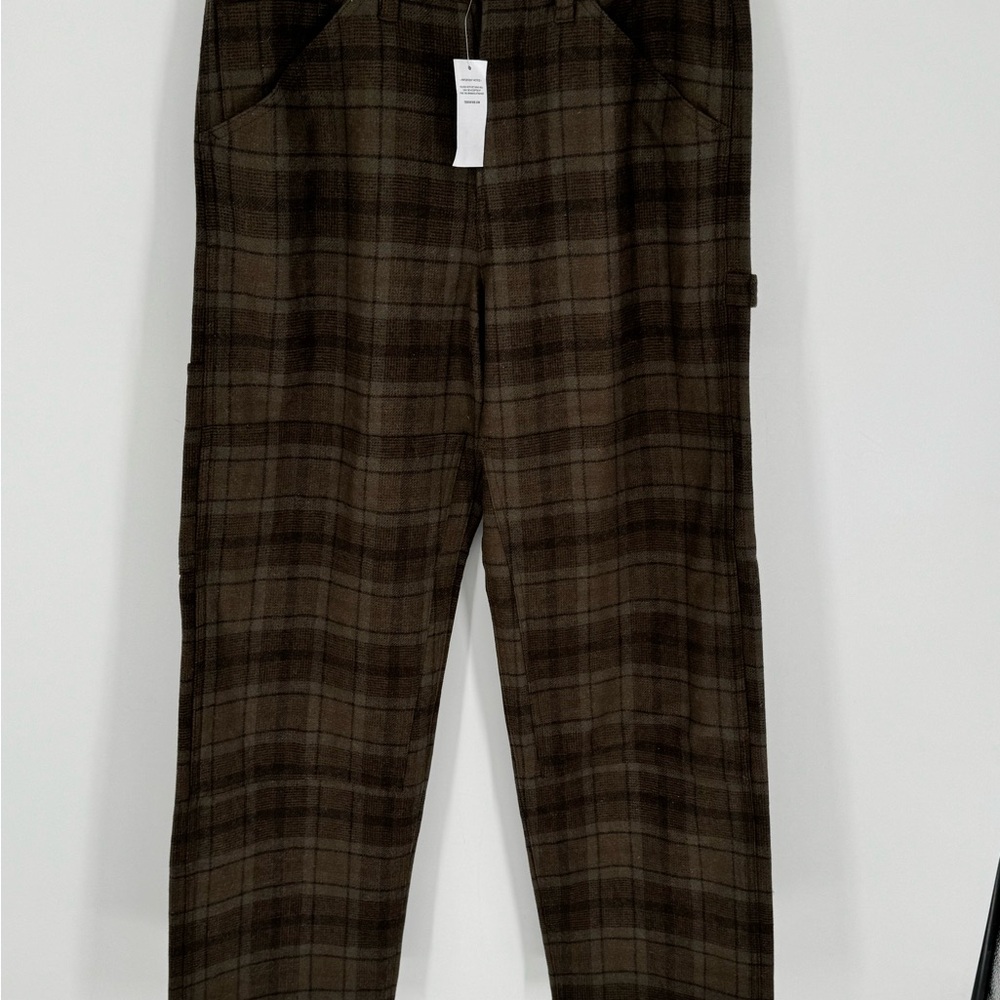 NWT Todd Snyder Relaxed Welder Pants 30x29 Brown Plaid Wool Button Fly *Read G4